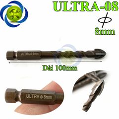 Mũi khoan gạch men 8mm đuôi lục giác ULTRA-08 có 4 cạnh gạch-kính-thép