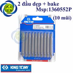 Mũi vít hai đầu dẹp + bake Kingtony 1360552P dài 60mm (10 cây/vỉ)