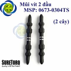 Mũi vít hai đầu PH2 Suretorq 0673-0304TS dài 65mm (2 cây) đầu nhỏ