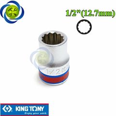 Tuýp 1/2 hệ icnh 1/2 Kingtony 433016S loại ngắn 12 cạnh màu trắng 12.7mm