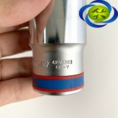 Tuýp 1/2 inch 30mm 12 cạnh màu trắng loại dài Kingtony 423030M