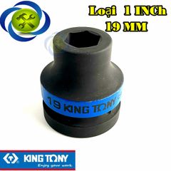 Tuýp 19mm loại 1 Inch ngắn màu đen 6 cạnh Kingtony 853519M