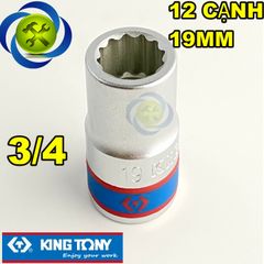 Tuýp 19mm loại 3/4 Inch ngắn màu trắng 12 cạnh Kingtony 633019M