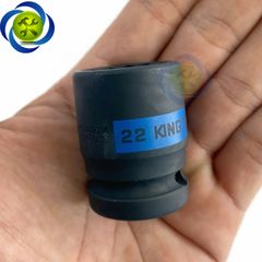 Tuýp 22mm 1/2 Kingtony 453022M loại ngắn 12 cạnh màu đen