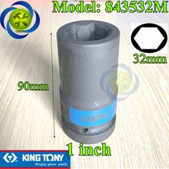 Tuýp 32mm 1 inch Kingtony 843532M loại dài 6 cạnh màu đen