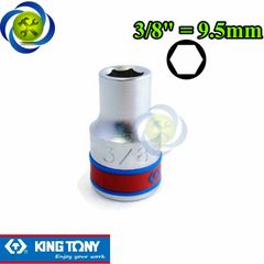 Tuýp 3/8 hệ inch 1/2 Kingtony 433512S loại ngắn 6 cạnh màu trắng 9.5mm