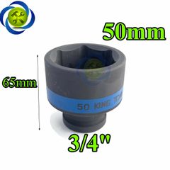 Tuýp 50mm 3/4 Kingtony 653550M loại ngắn 6 cạnh màu đen