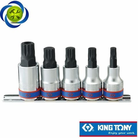 Bộ đầu tuýp lục giác sao 12 cạnh có 5 chi tiết Kingtony 4105PR