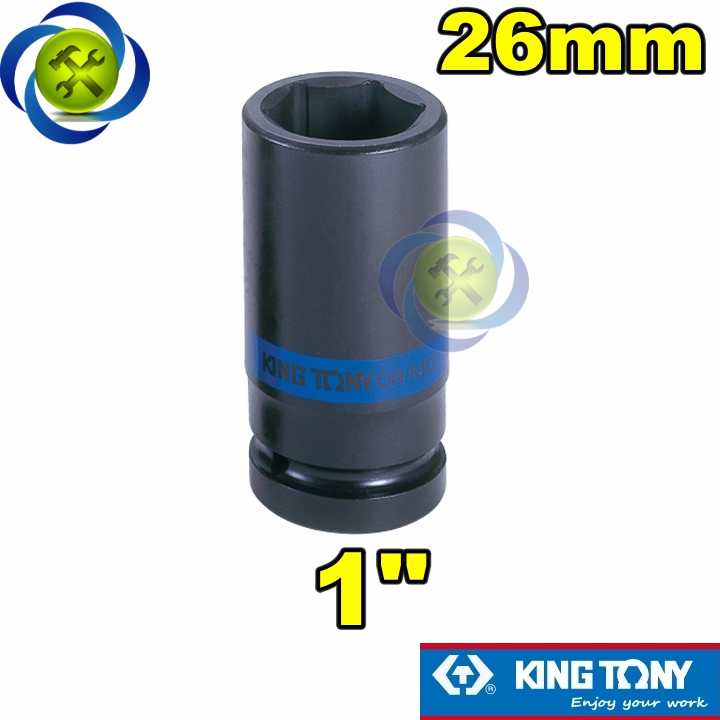 Tuýp 26mm 1 inch Kingtony 843526M loại dài 6 cạnh màu đen