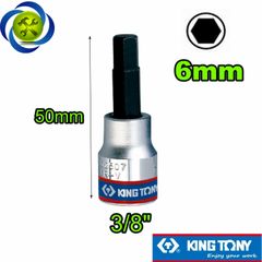 Tuýp lục giác 6mm Kingtony 302506 loại 3/8 trắng-đen