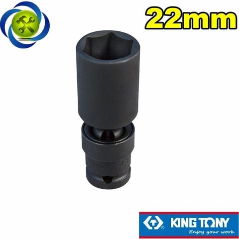 Tuýp đen 22mm lắc léo vặn bulong góc hẹp Kingtony 4A5522M loại 1/2