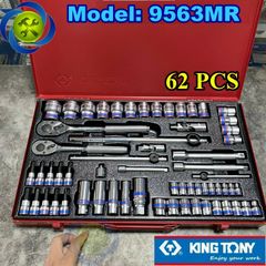 Bộ tuýp Kingtony 9563MR 62 chi tiết hệ mét 1/4 + 3/8 +1/2