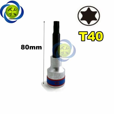 Tuýp sao 1/2 Kingtony 4033xx dài 80mm trắng đen có size T30-T50