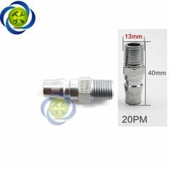 Đầu nối hơi ren ngoài 13mm Mito PM20 (đầu đực) loại 1/4 PT