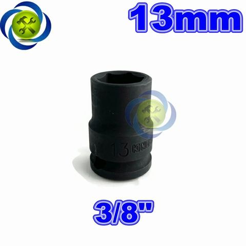 Tuýp 13mm 3/8 Kingtony 353513M loại ngắn 6 cạnh màu đen