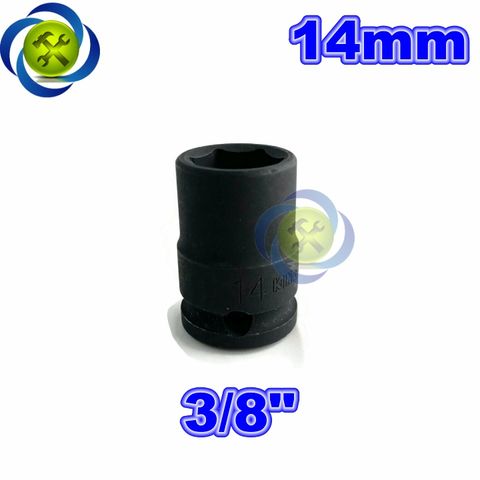 Tuýp 14mm 3/8 Kingtony 353514M loại ngắn 6 cạnh màu đen