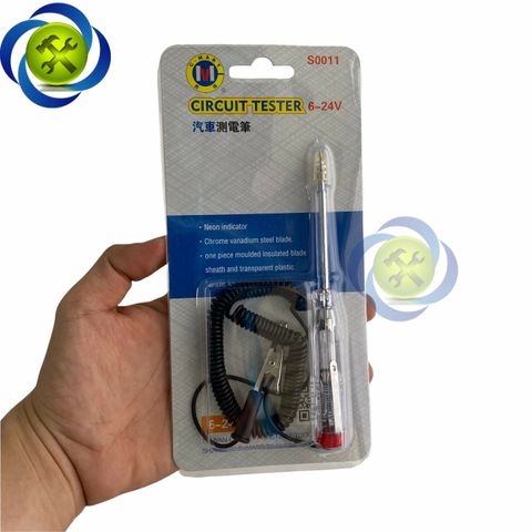 Bút thử điện xe ô tô xe máy C-Mart S0011 đèn sáng 2 màu xanh đỏ