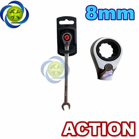 Cờ lê vòng miệng tự động Action 8mm có khóa gạt đảo chiều