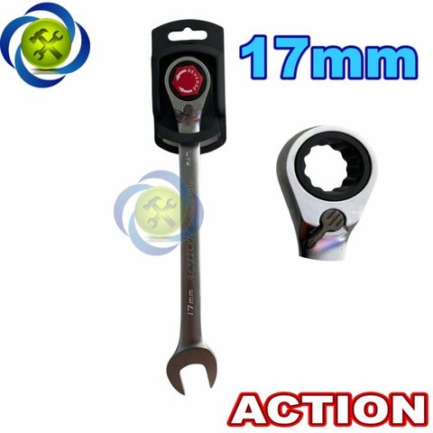 Cờ lê vòng miệng tự động Action 17mm có khóa gạt đảo chiều