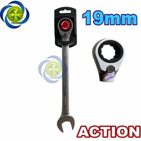 Cờ lê vòng miệng tự động Action 19mm có khóa gạt đảo chiều