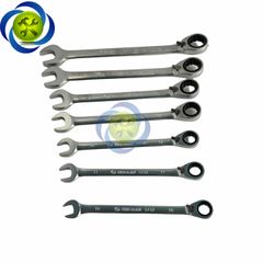 Bộ cờ lê vòng miệng tự động 7 chi tiết có khóa gạt Kingtony 12207MRN 10mm - 19mm