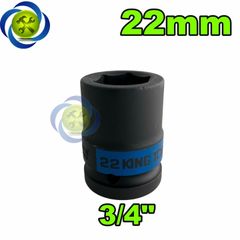 Tuýp 22mm 3/4 Kingtony 651522M loại ngắn 6 cạnh màu đen