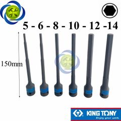 Tuýp lục giác đen Kingtony 4075xx loại 1/2 dài 150mm có các size từ 5-14mm