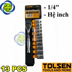 Bộ tuýp 1/4 Tolsen 15390 hệ inch 13 chi tiết