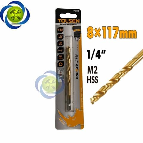 Mũi khoan sắt 8mm Tolsen 75192 dài 117mm chuôi lục giác