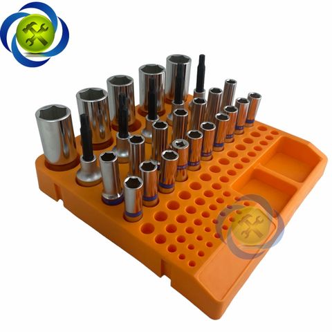 Khay nhựa để tuýp khẩu và mũi vít L+R+T LRT-80L kích thước 215mm x 215mm có 80 lỗ