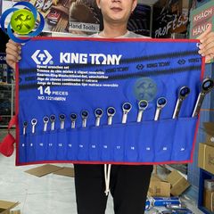 Bộ cờ lê vòng miệng tự động 8-24mm có khóa gạt Kingtony 12214MR 14 chi tiết