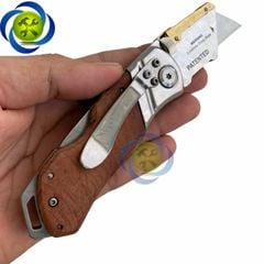 Dao rọc cáp Workpro WP211014 gấp gọn thân gỗ kèm 10 lưỡi