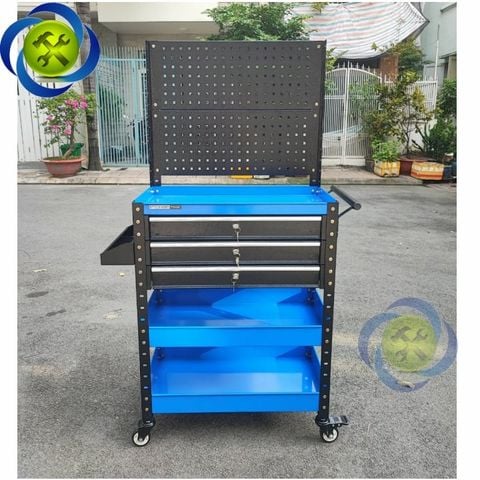 Xe đẩy dụng cụ 3 khay + 3 ngăn kéo có tấm treo STRONGER TOOL