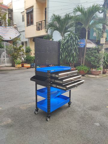 Xe đẩy dụng cụ 3 khay + 3 ngăn kéo có tấm treo STRONGER TOOL