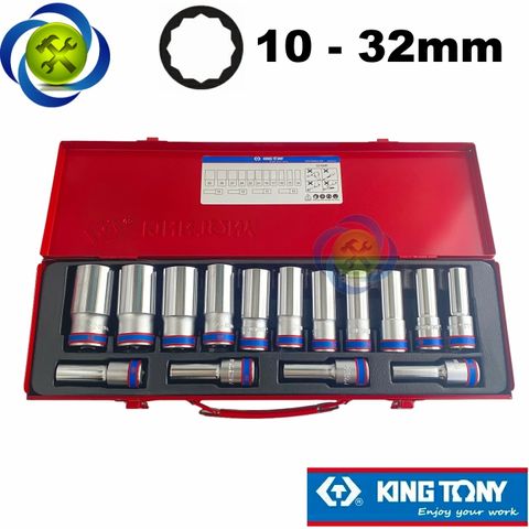 Bộ tuýp 1/2 Kingtony 4215MR 15 chi tiết (10-32mm) loại 12 cạnh dài