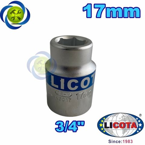 Tuýp 17mm loại 3/4 ngắn màu trắng 6 cạnh Licota N6017