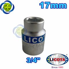 Tuýp 17mm loại 3/4 ngắn màu trắng 6 cạnh Licota N6017