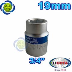 Tuýp 19mm loại 3/4 ngắn màu trắng 6 cạnh Licota N6019