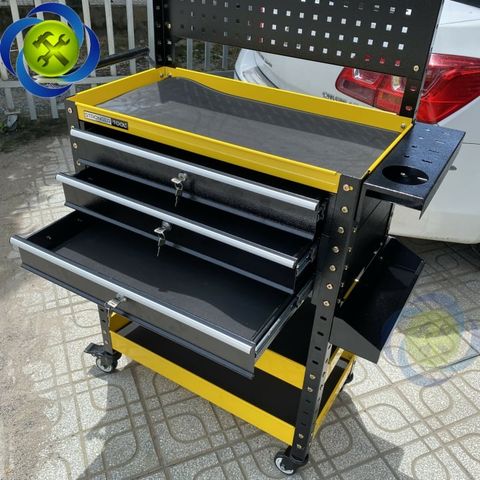 Xe đẩy dụng cụ 3 khay + 3 ngăn kéo có tấm treo STRONGER TOOL