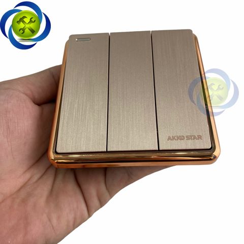 Công tắc ba 1 chiều AKKO STAR 04034 màu vàng đồng