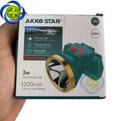 Đèn pin đội đầu 3W AKKO STAR 88655 sạc tích điện