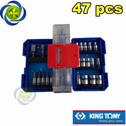 Bộ mũi vít và đầu tuýp 1/4 có 47 chi tiết Kingtony 2547MR-EB