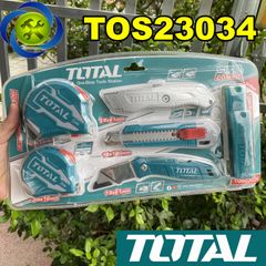 Bộ combo 7 chi tiết dao rọc giấy và thước kéo Total TOS23034