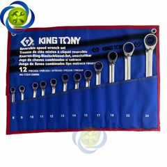 Bộ cờ lê vòng miệng tự động 8-24mm (12 chi tiết) có khóa gạt Kingtony 122A12MRN