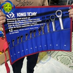 Bộ cờ lê vòng miệng tự động 8-24mm (12 chi tiết) có khóa gạt Kingtony 122A12MRN