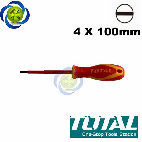 Tua vít dẹp cách điện 4x100mm Total THTIS4100