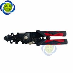 Kìm tuốt dây điện, bấm cos, cắt dây đa năng cán bọc nhựa đỏ đen