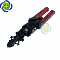 Kìm tuốt dây điện, bấm cos, cắt dây đa năng cán bọc nhựa đỏ đen