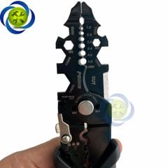 Kìm tuốt dây điện, bấm cos, cắt dây đa năng cán bọc nhựa đỏ đen