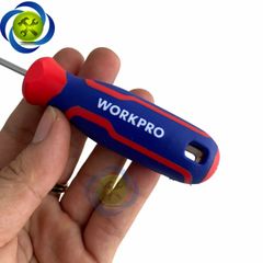 Tua vít dẹp 3x75mm tay cầm bọc cao su Workpro WP221013
